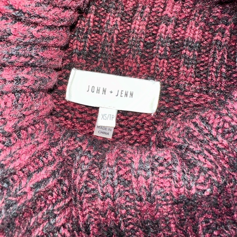 JOHN + JENN Burgundy Cable Knit Turtleneck Sweater - Picture 3 of 13
